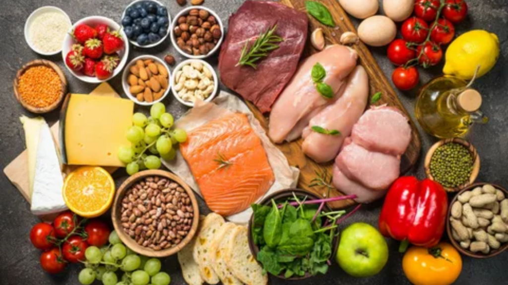 Various food in a Balance diet